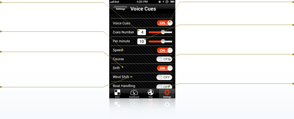 APP TUTORIAL: Settings for the audio cues