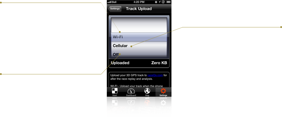 APP TUTORIAL: Settings for the track upload